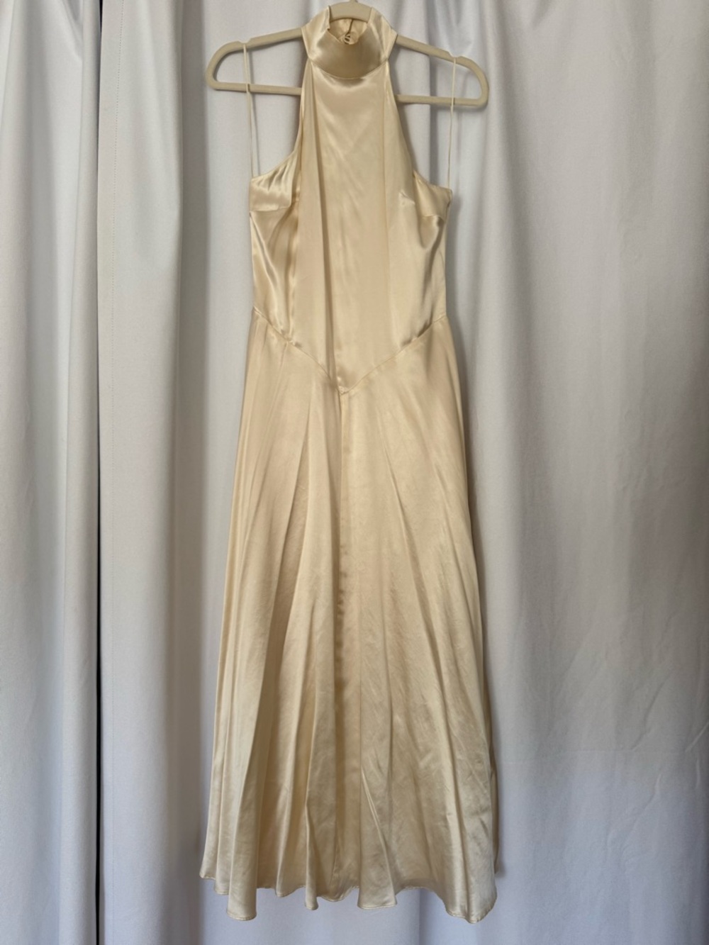 Reformation Ivory Satin Halter Maxi Dress - Picture 4 of 6